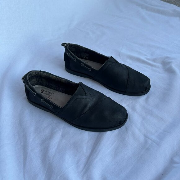 Women's Bobs by Sketchers Memory Foam Slip-On Shoes, Black, Size W8 - Picture 2 of 8